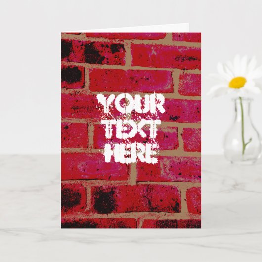 カスタマイズ可能なレンガ壁 カード (小さな植物)