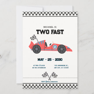 カスタマイズ可能なレースカーレース誕生日招待状 招待状