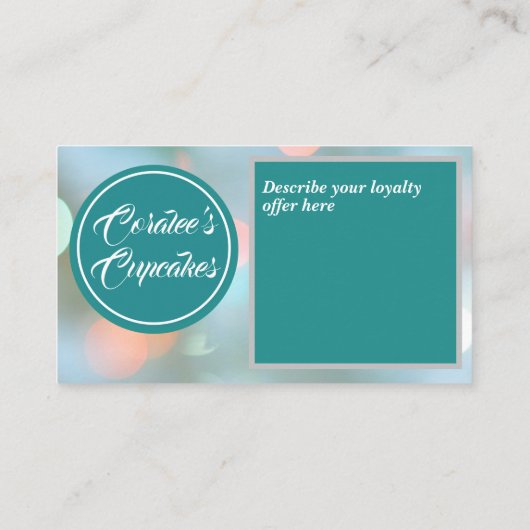 カスタマイズ可能なロイヤリティカードカップケーキベーカリー ロイヤリティカード (裏面)