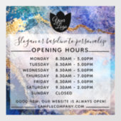 カスタマイズ可能なロゴとテキストの営業時間テンプレート ウィンドウサイン (シート)