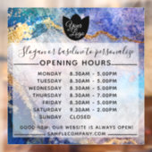 カスタマイズ可能なロゴとテキストの営業時間テンプレート ウィンドウサイン (シート2)