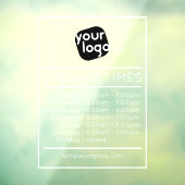 カスタマイズ可能なロゴとテキストの営業時間テンプレート ウィンドウサイン (シート3)