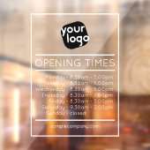 カスタマイズ可能なロゴとテキストの営業時間テンプレート ウィンドウサイン (シート2)