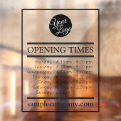 カスタマイズ可能なロゴとテキストの営業時間 ウィンドウサイン (シート2)