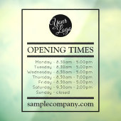 カスタマイズ可能なロゴとテキストの営業時間 ウィンドウサイン (シート3)