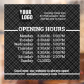 カスタマイズ可能なロゴとテキストの営業時間 ウィンドウサイン (シート2)