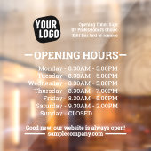 カスタマイズ可能なロゴとテキストの営業時間 ウィンドウサイン (シート2)