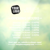 カスタマイズ可能なロゴとテキストの営業時間 ウィンドウサイン (シート3)