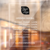 カスタマイズ可能なロゴとテキストの営業時間 ウィンドウサイン (シート2)