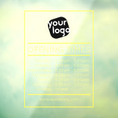 カスタマイズ可能なロゴとテキストの営業時間 ウィンドウサイン (シート3)