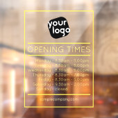 カスタマイズ可能なロゴとテキストの営業時間 ウィンドウサイン (シート2)