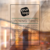 カスタマイズ可能なロゴとテキストの営業時間 ウィンドウサイン (シート2)