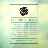 カスタマイズ可能なロゴとテキストの営業時間 ウィンドウサイン (シート3)