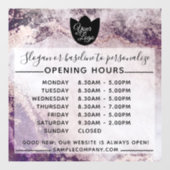 カスタマイズ可能なロゴとテキストの営業時間 ウィンドウサイン (シート)