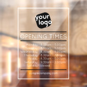 カスタマイズ可能なロゴとテキストの営業時間 ウィンドウサイン (シート2)