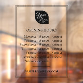 カスタマイズ可能なロゴとテキストの営業時間 ウィンドウサイン (シート2)