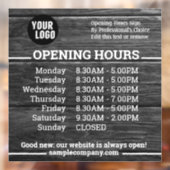 カスタマイズ可能なロゴとテキストの営業時間 ウィンドウサイン (シート2)