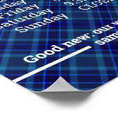 カスタマイズ可能なロゴとテキストの営業時間, プロフェッショナルな営業時間テンプレートをパーソナライ ポスター (角)