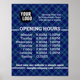 カスタマイズ可能なロゴとテキストの営業時間 ポスター