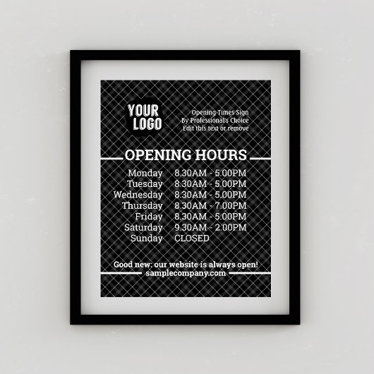 カスタマイズ可能なロゴとテキストの営業時間 ポスター