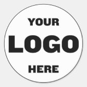 カスタマイズ可能なロゴと役職 | ミニマモダンリスト ラウンドシール (正面)