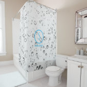 カスタマイズ可能なロゴと文字付き水滴 シャワーカーテン (インサイチュ)