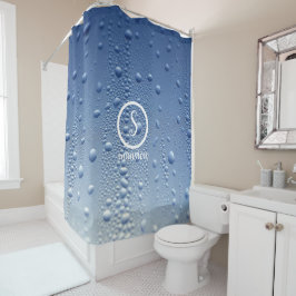 カスタマイズ可能なロゴと文字付き水滴 シャワーカーテン