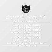 カスタマイズ可能なロゴと文字営業時間 ウィンドウサイン (シート)