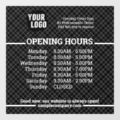 カスタマイズ可能なロゴと文字営業時間 ウィンドウサイン (シート)