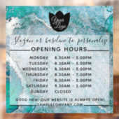 カスタマイズ可能なロゴと文字営業時間 ウィンドウサイン (シート2)