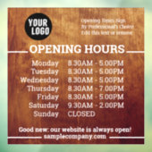 カスタマイズ可能なロゴと文字営業時間 ウィンドウサイン (シート3)