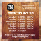 カスタマイズ可能なロゴと文字営業時間 ウィンドウサイン (シート2)