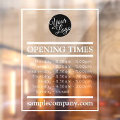 カスタマイズ可能なロゴと文字営業時間 ウィンドウサイン (シート2)