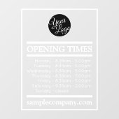 カスタマイズ可能なロゴと文字営業時間 ウィンドウサイン (シート)