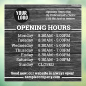 カスタマイズ可能なロゴと文字営業時間 ウィンドウサイン (シート3)