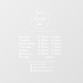 カスタマイズ可能なロゴと文字営業時間 ウィンドウサイン (シート)