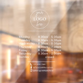 カスタマイズ可能なロゴと文字営業時間 ウィンドウサイン (シート2)