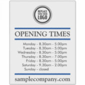 カスタマイズ可能なロゴと文字営業時間 シール (正面)