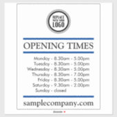カスタマイズ可能なロゴと文字営業時間 シール (シート)