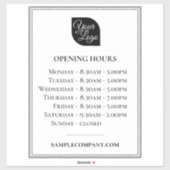 カスタマイズ可能なロゴと文字営業時間 シール (シート)