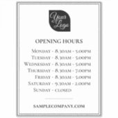カスタマイズ可能なロゴと文字営業時間 シール (正面)