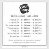 カスタマイズ可能なロゴと文字営業時間 シール (シート)