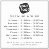 カスタマイズ可能なロゴと文字営業時間 シール (正面)