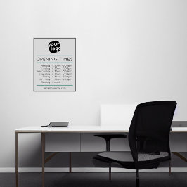 カスタマイズ可能なロゴと文字営業時間 シール