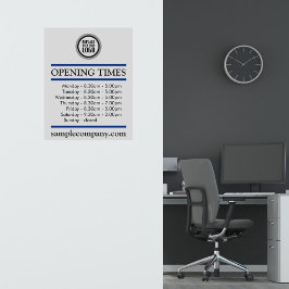 カスタマイズ可能なロゴと文字営業時間 シール