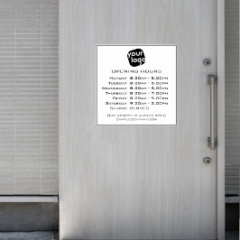 カスタマイズ可能なロゴと文字営業時間 シール