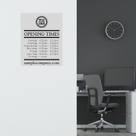 カスタマイズ可能なロゴと文字営業時間 シール