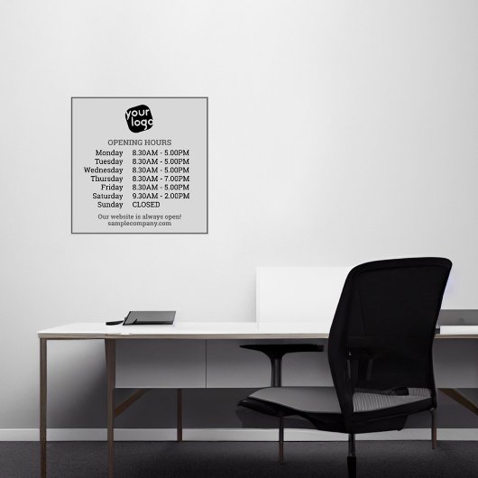 カスタマイズ可能なロゴと文字営業時間 シール