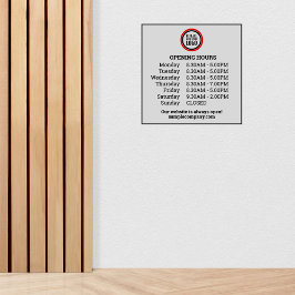 カスタマイズ可能なロゴと文字営業時間 シール