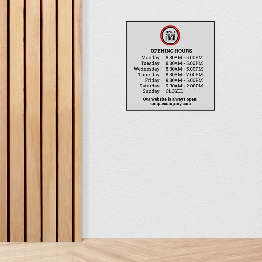 カスタマイズ可能なロゴと文字営業時間 シール